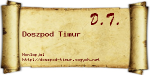 Doszpod Timur névjegykártya